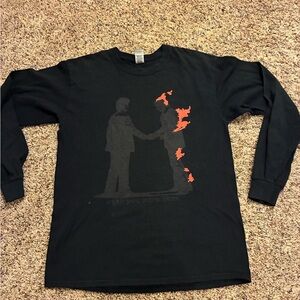 Gildan Black and Orange Graphic Long Sleeve Tee Pink Floyd